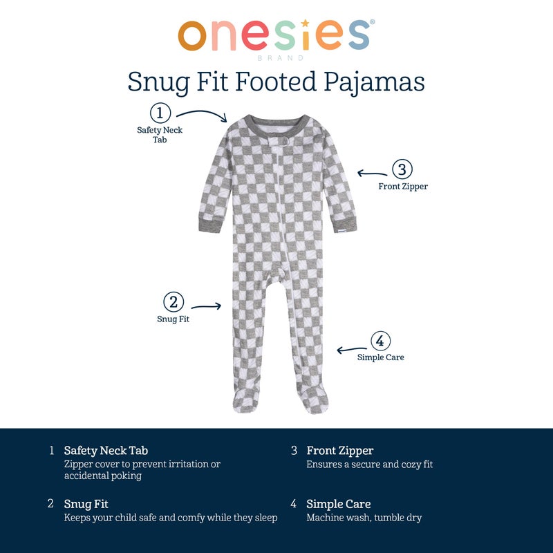 Onesies Brand unisex baby 4-pack 'N Play and Toddler Sleepers, Grey Neutral, Newborn US - Image 5